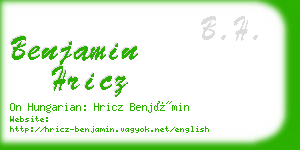 benjamin hricz business card